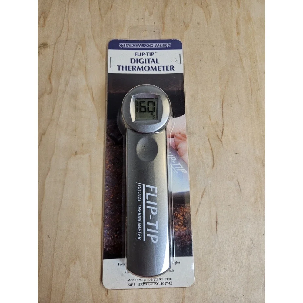 Charcoal Companion Flip-Tip Digital Thermometer CC7512 New Sealed BBQ Grill